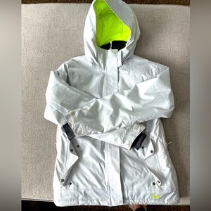 Under Armour light gray ski jacket.